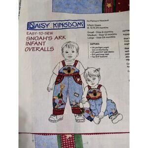 Snoahs Ark Daisy Kingdom Infant Overall Fabric Panel 6 12 24 Months Easy Cut Sew